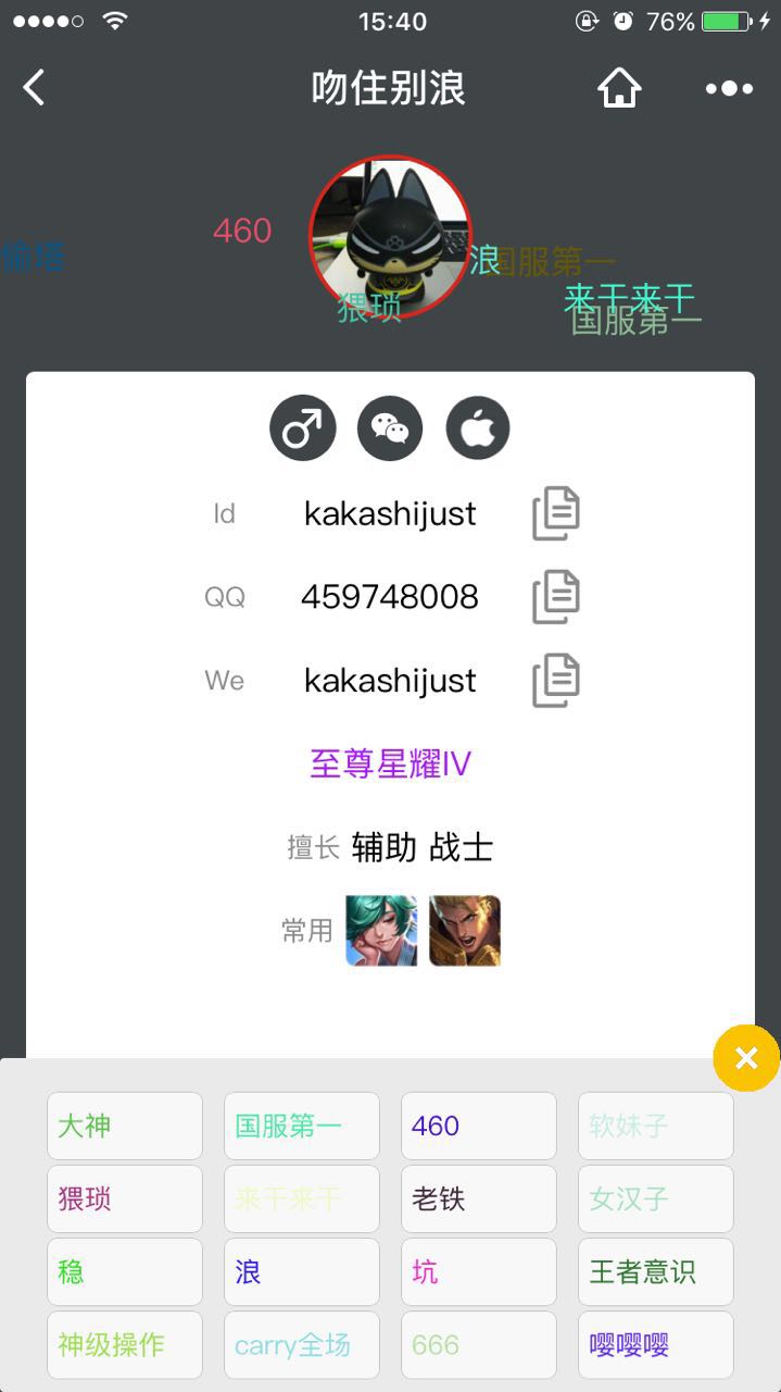 我的王者名片_我的王者名片小程序_我的王者名片微信小程序