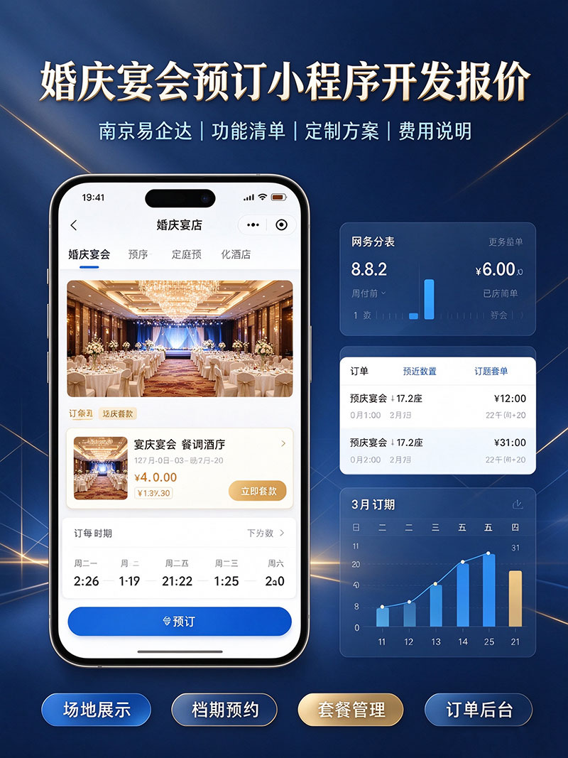 婚庆宴会预订小程序开发报价|南京易企达