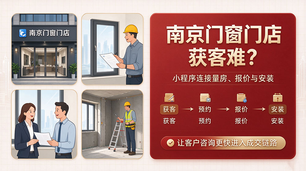 南京门窗门店获客难?小程序可以打通预约量房、报价和安装