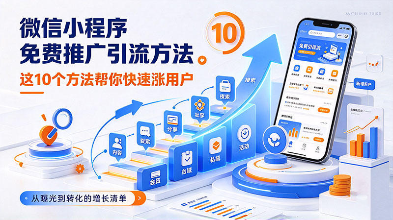 微信小程序免费推广引流方法,这10个方法帮你快速涨用户