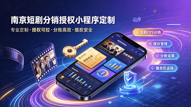 南京短剧分销授权小程序定制 |短剧CPS分销 |授权管理 |分账结算|播放防盗链